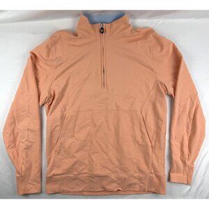 B Draddy 1/4 Zip Mens Medium Pullover Golf Preppy Pineapple Stretch Cotton Casua
